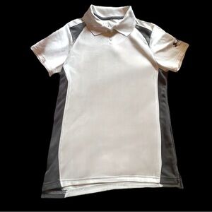 NWOT- Under Armour White and Gray HeatGear lightweight Collared Polo